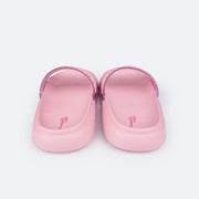 Chinelo Slide Infantil Pampili Fly Glee Corações Rosa - traseira do chinelo núvem