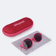 Óculos de Sol Infantil KidSplash! Proteção UV Redondo Pink e Rosa - óculos com caixinha