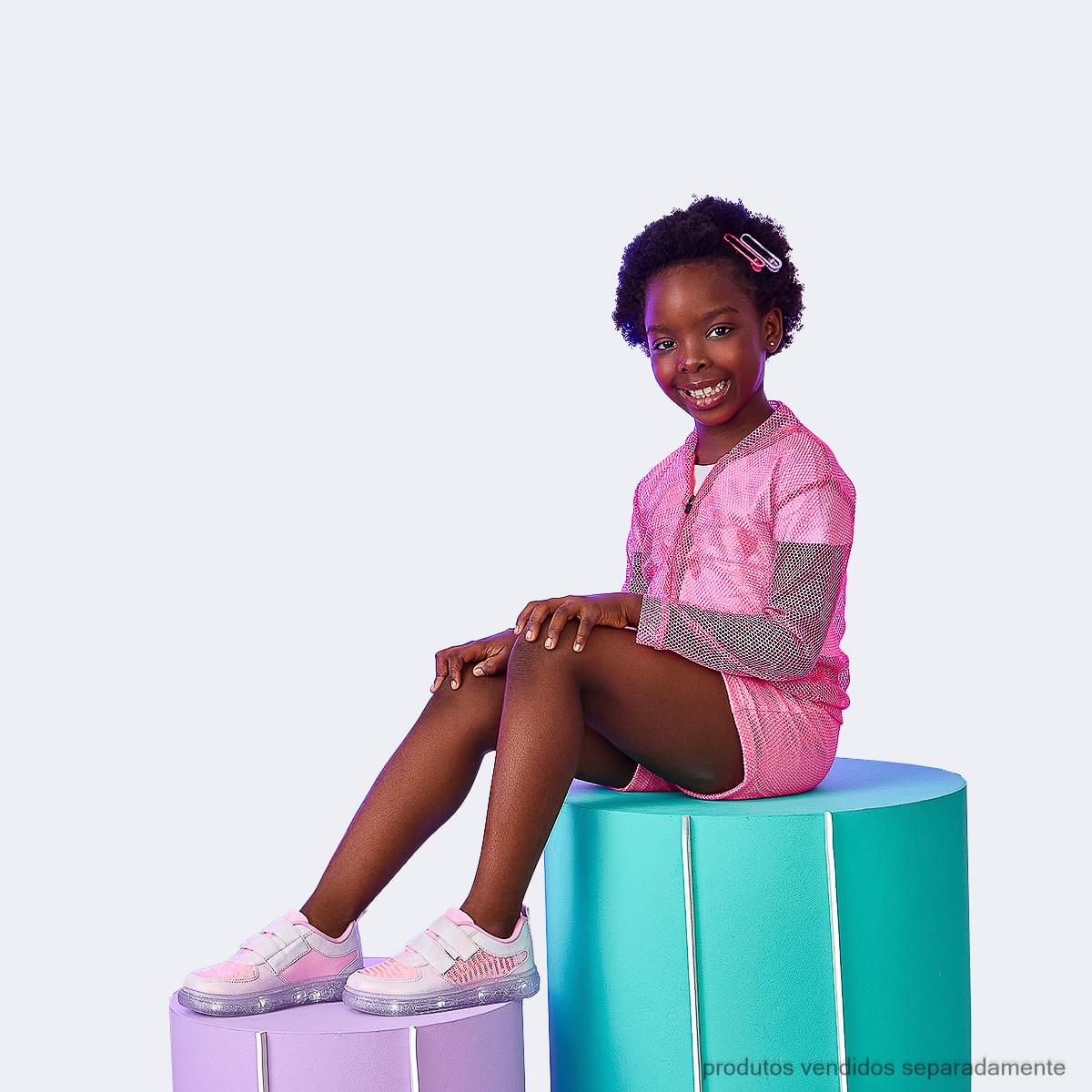 Jaqueta Infantil Pampili Telada Rosa Neon
