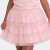 Saia de Tule Infantil Pampili com Strass Prateado Rosa