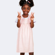 Vestido Infantil Pampili Jardineira Rosa