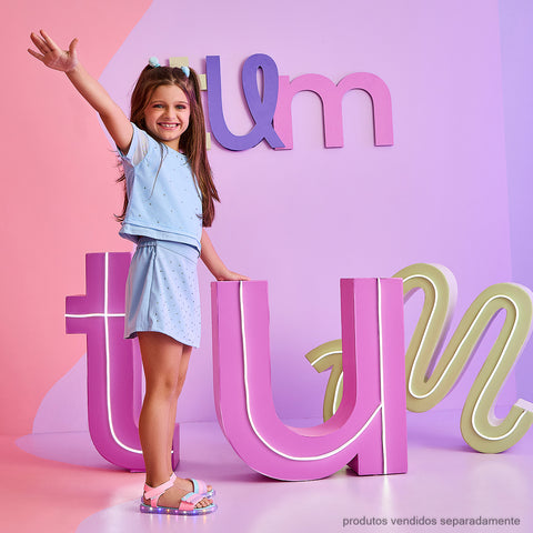 Camiseta Infantil Pampili com Sobreposição Azul