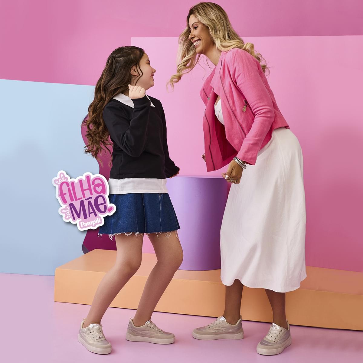 Tênis Infantil Feminino Pampili Comfy Tal Filha Tal Mãe Nude Prata