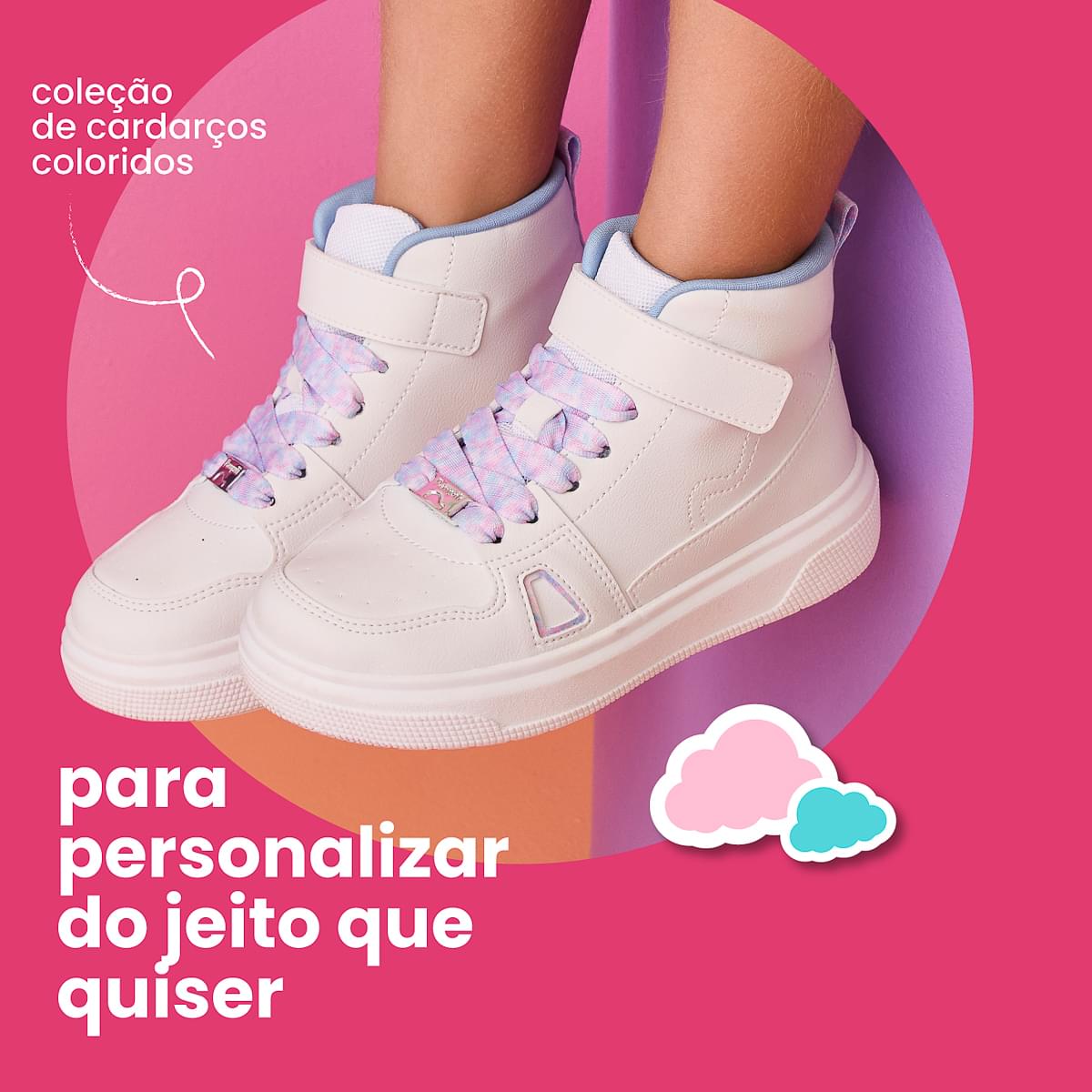Tênis Infantil Pampili XP24 Cano Médio Tie Dye Branco