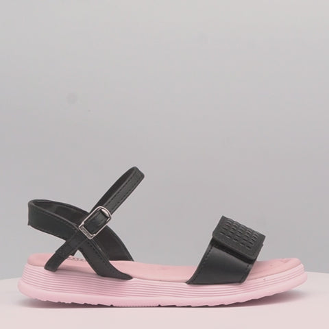 Sandalia Infantil Feminina Sand Flower Bolinhas Preta