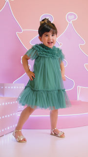 Vestido de Tule Infantil Pampili Verde