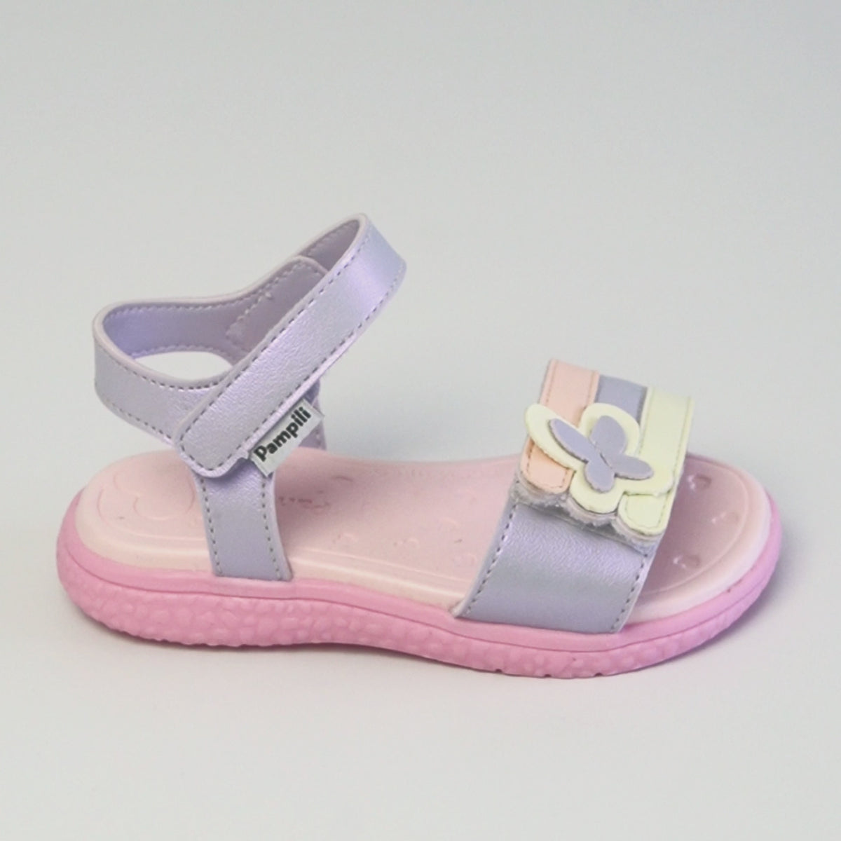 Sandália Papete Infantil Pampili Bia Lavanda Colorida