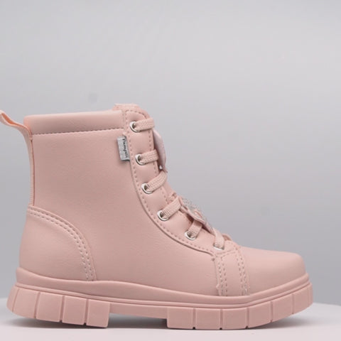 Bota Coturno Infantil Feminina Lucky Coração Rosa