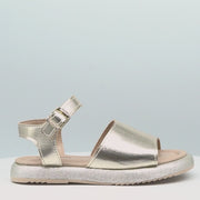 Sandália Infantil Pampili Cora Flatform Metalizada Lisa Dourada