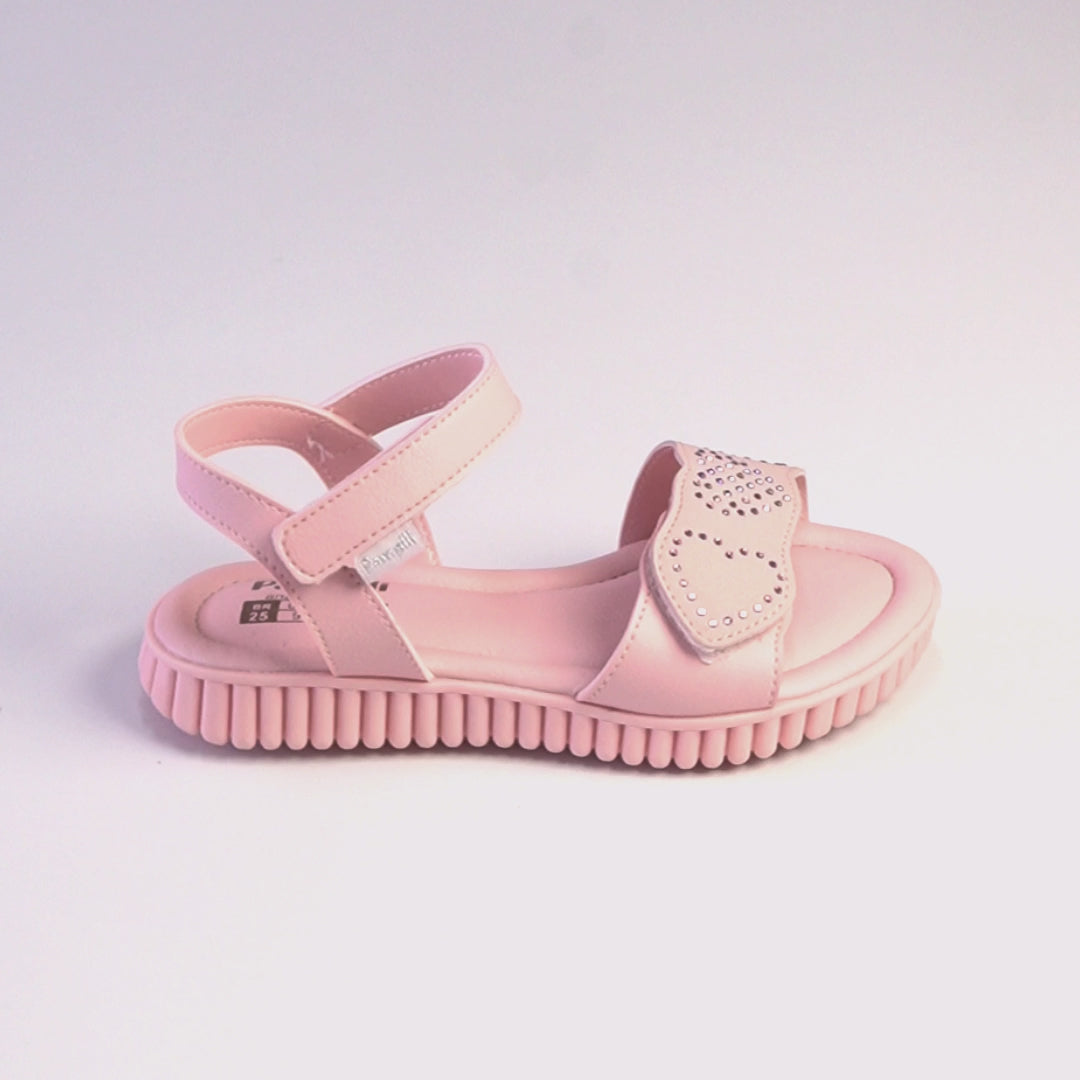 Sandália Infantil Feminina Candy Corações Rosa Claro