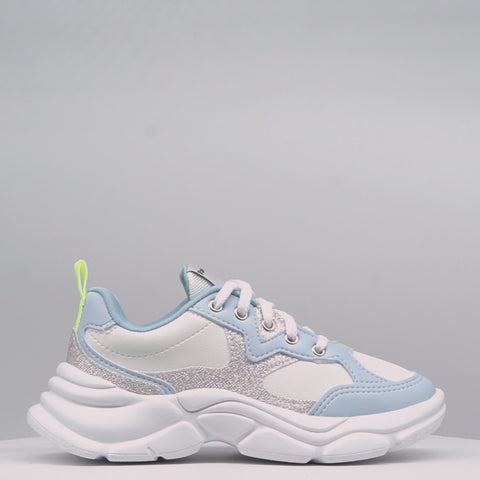 Tênis Infantil Feminino Winnie Glitter Branco e Azul