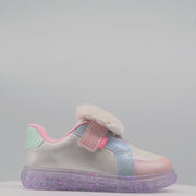 Tênis de Led Infantil Feminino Pelúcia Unicórnio Candy Colors