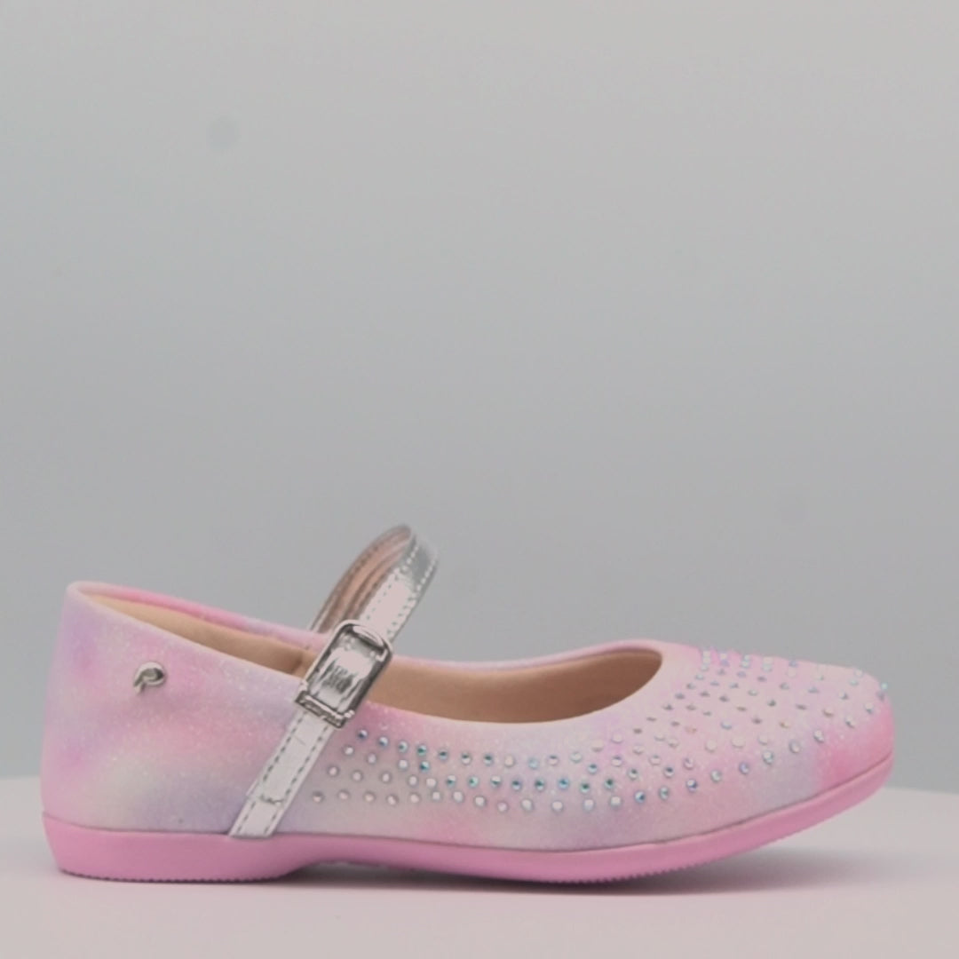 Sapatilha Infantil Feminina Bailarina Glitter Tie Dye