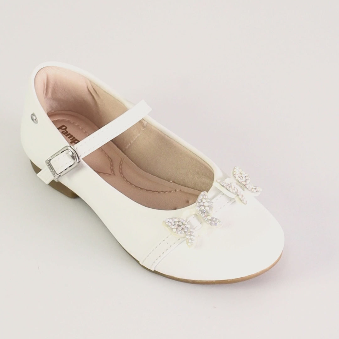 Sapato Infantil Pampili Angel Borboleta Branco
