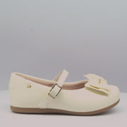 Sapato Infantil Pampili Angel Laço Brilhante Tapioca