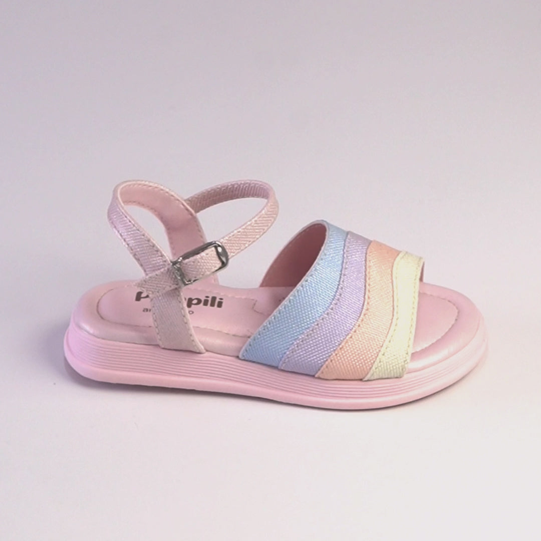 Sandália Infantil Feminina Sand Flower Arco íris Candy Color