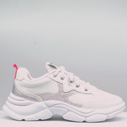 Tênis Infantil Feminino Winnie Glitter Branco e Prata