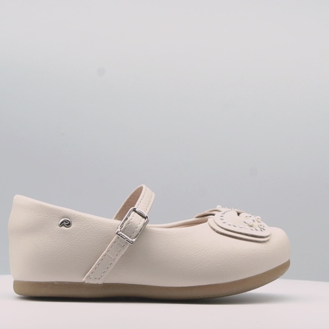 Sapato Infantil Feminino Mini Angel Duplo Laço Nude