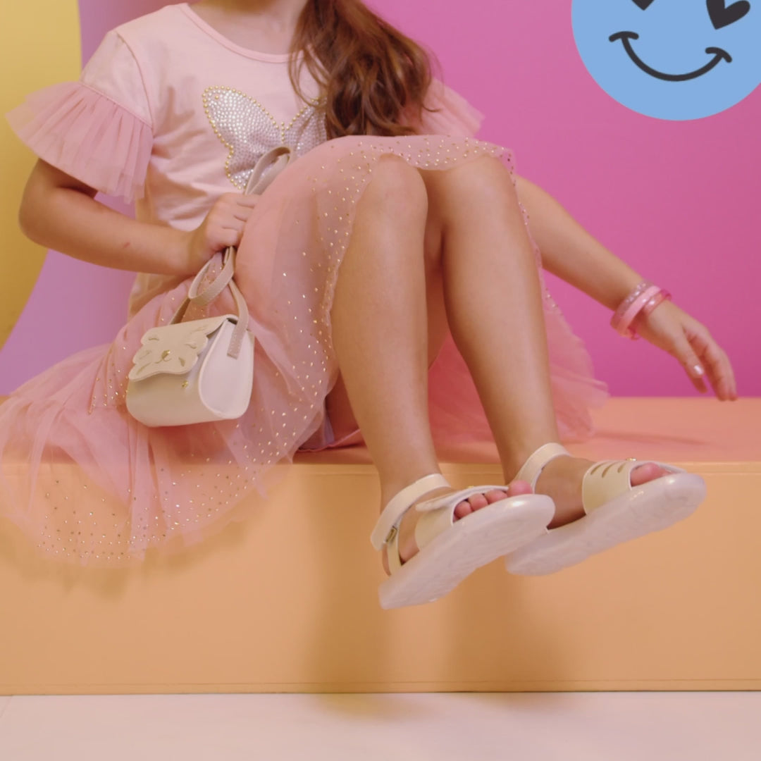 Sandália de Led Infantil Pampili Lulli Coelhilha Nude