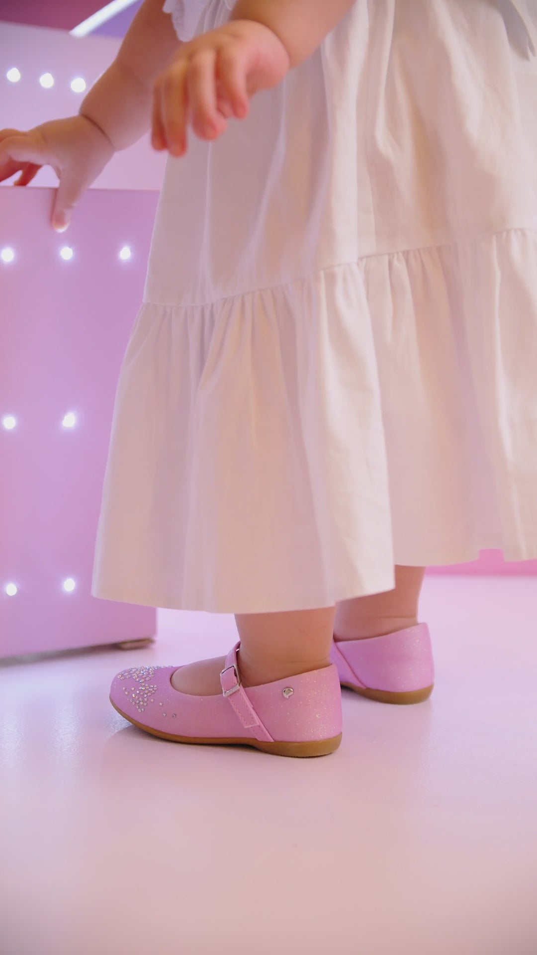 Vestido Infantil Pampili Babado em Laise Branco