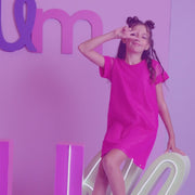 Vestido Infantil Pampili Telado Vibrante Rosa