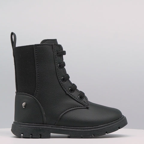 Bota Coturno Infantil Feminina Thina Preta Fosca