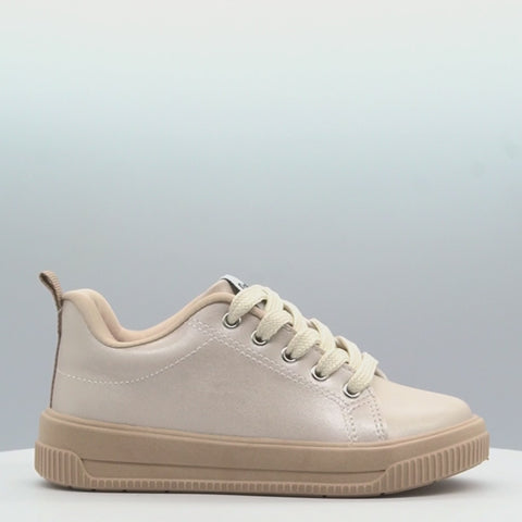 Tênis Infantil Feminino Up Perolado Bege