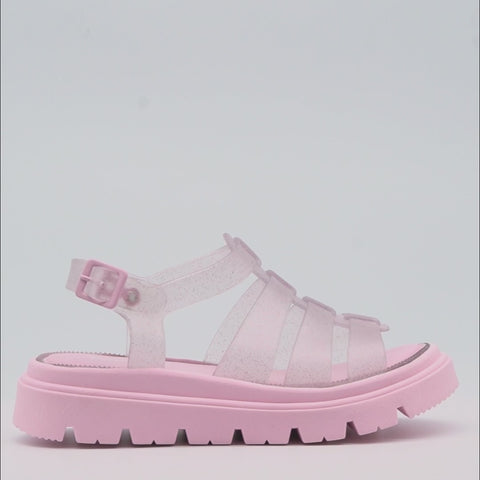 Sandália Infantil Feminina Lyra Glee glitter Rosa