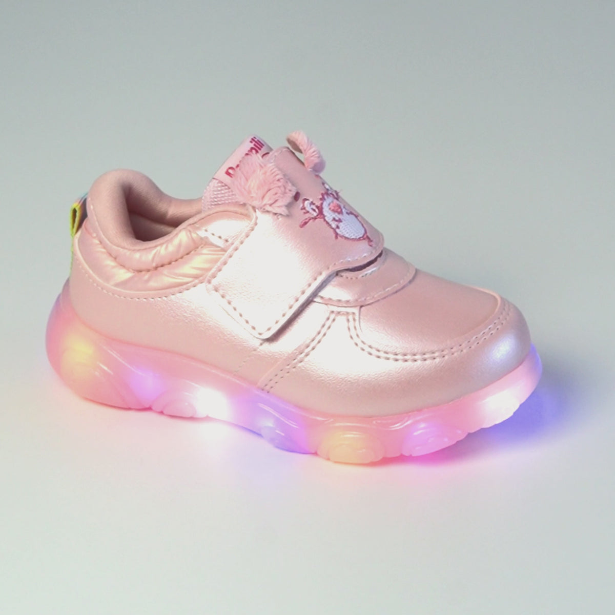 Tênis de Led Infantil Feminino Liz Luz Ursinhos Carinhosos  Pelúcia Rosa