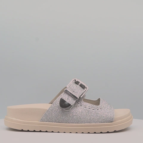 Chinelo Infantil Feminino Olivia Fivela Prata
