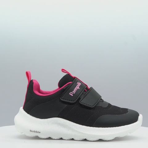 Tênis Infantil Feminino Bubble Escolar Preto Pink
