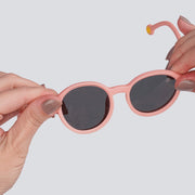 Óculos de Sol Infantil Flexível KidSplash! Proteção UV Redondo Rosa Claro - flexibilidade do oculos