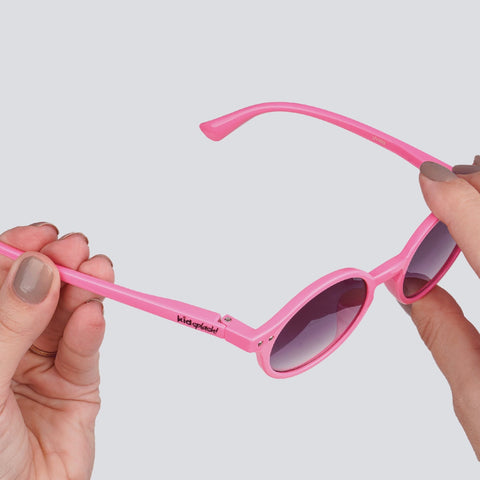 Óculos de Sol Infantil KidSplash! Proteção UV Redondo Pink e Rosa