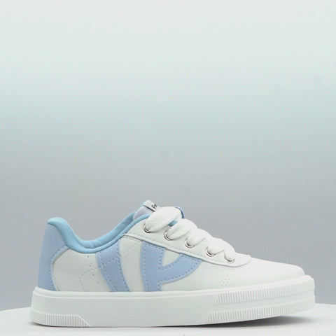 Tênis Infantil Feminino XT25 Casual Branco Azul Claro