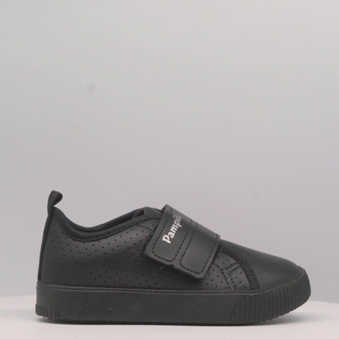 Tênis Infantil Feminino Pampili Up Velcro Preto e Pink