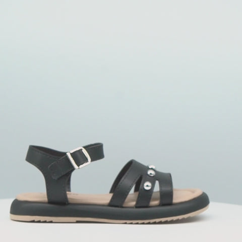 Sandália Infantil Pampili Cora Flatform com Esferas Preta