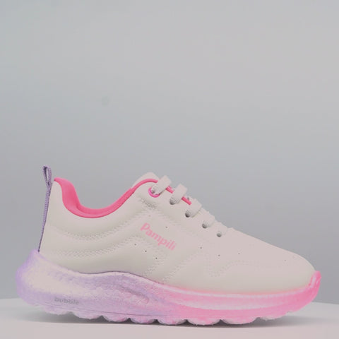 Tênis Infantil Feminino Bubble Flúor Degradê Branco