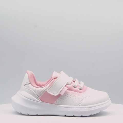 Tênis Infantil Feminino Sky Poá Branco e Rosa
