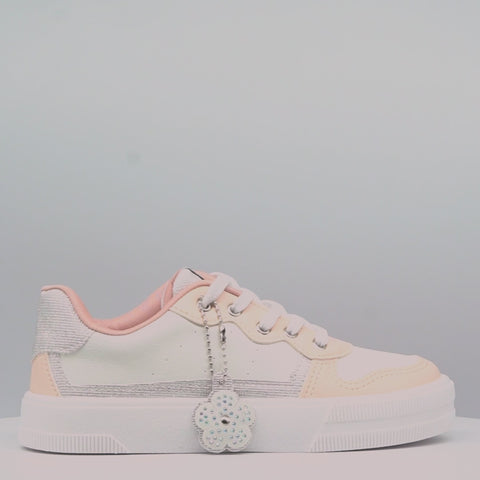 Tênis Infantil Feminino XT 25 com Chaveiro Branco Cream
