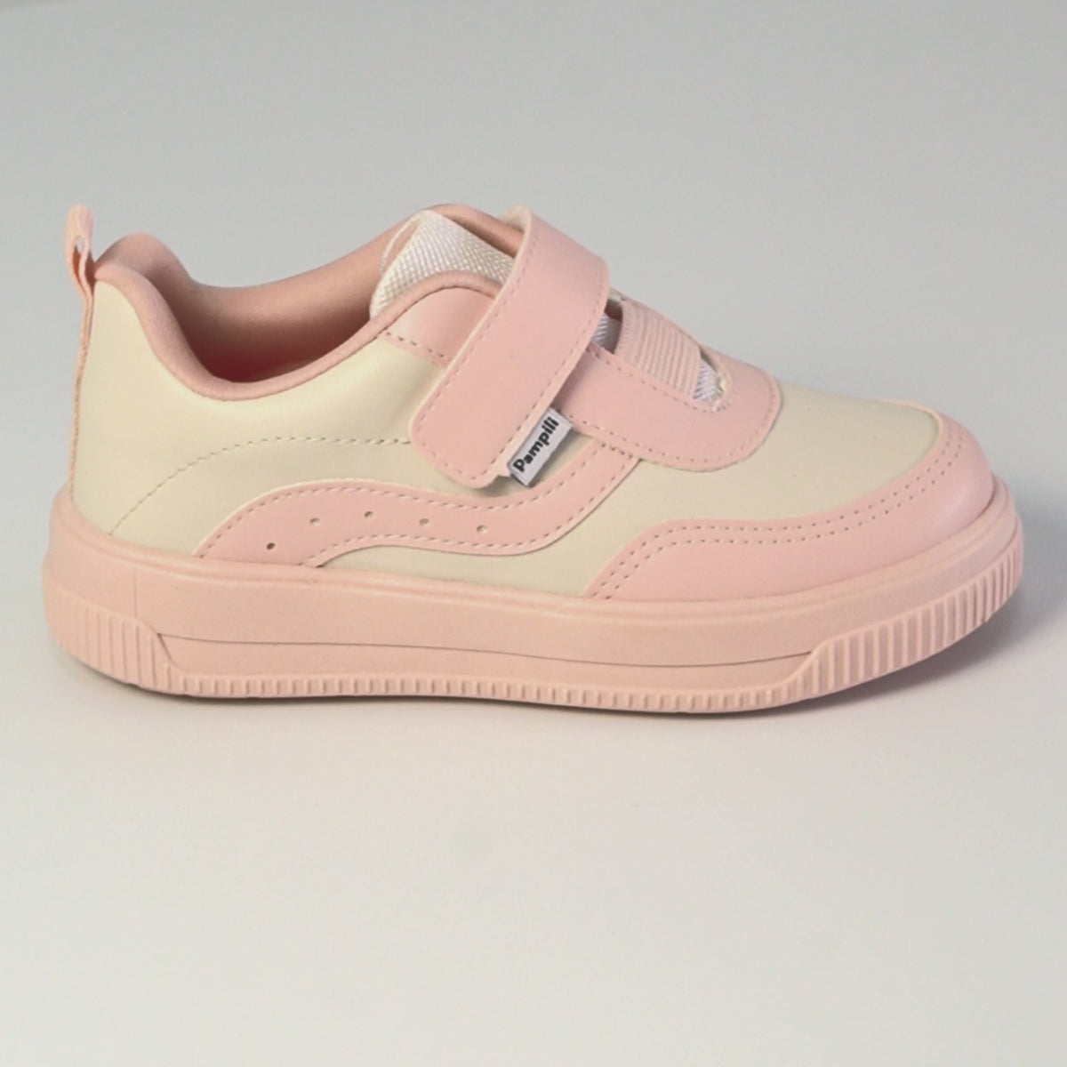 Tênis Infantil Feminino Pampili Up Recortes Nude Rosa
