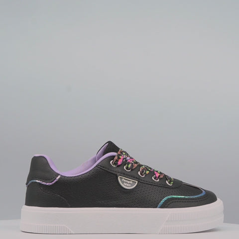 Tênis Infantil Feminino XT 25 Cadarço Colorido Preto