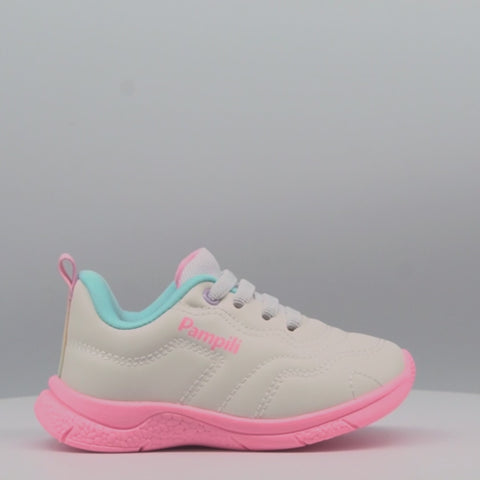 Tênis Infantil Feminino Mini Soft Costura Branco Colorido