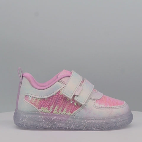 Tênis de Led Infantil Pampili Sneaker Luz Paetê Tie Dye