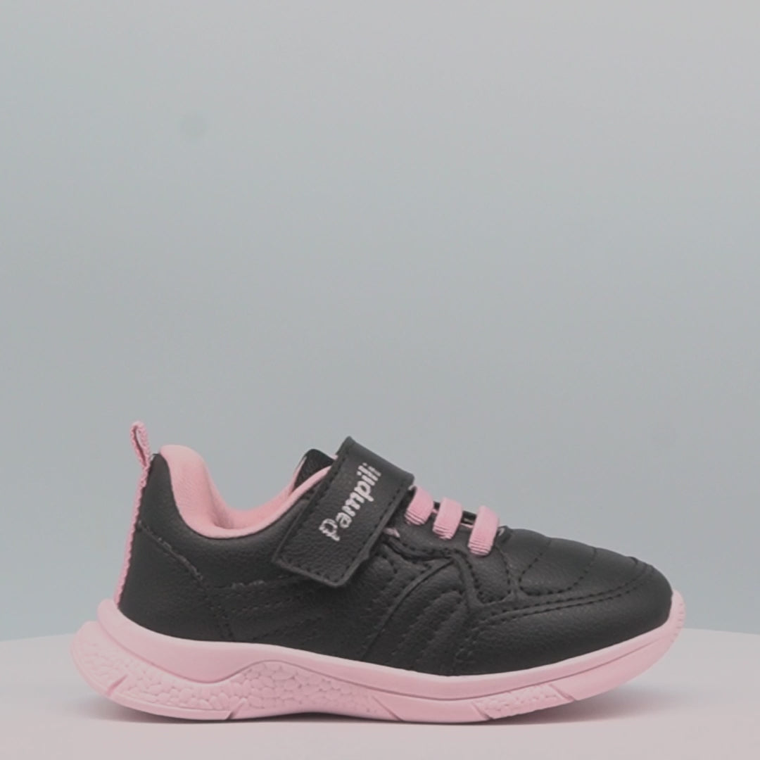 Tênis Infantil Feminino Mini Soft Costura Preto