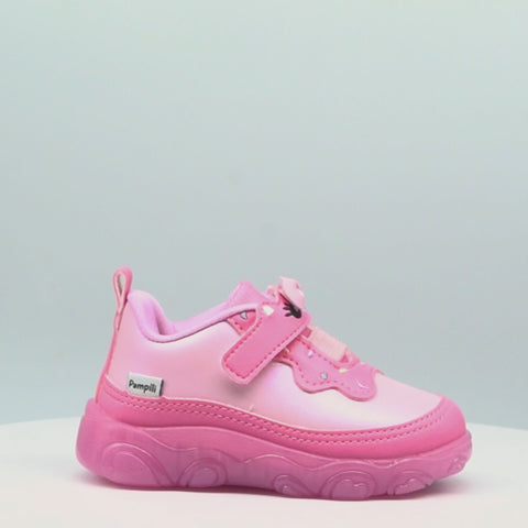 Tênis de Led Infantil Pampili Liz Luz Perolado Rosa