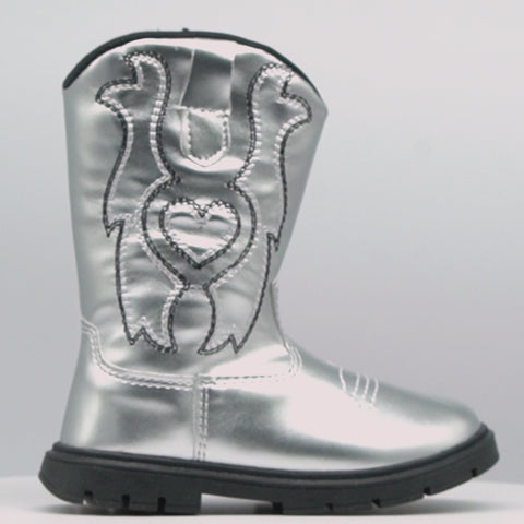 Bota Infantil Feminina Annie Western Prata