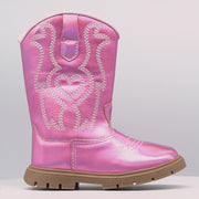 Bota Infantil Feminina Annie Western Rosa Metalizado