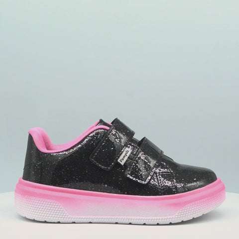 Tênis Infantil Feminino XP24 com Adesivos Verniz Preto