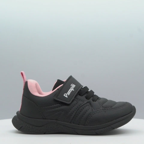 Tênis Infantil Feminino Mini Soft Escolar Costura Preto