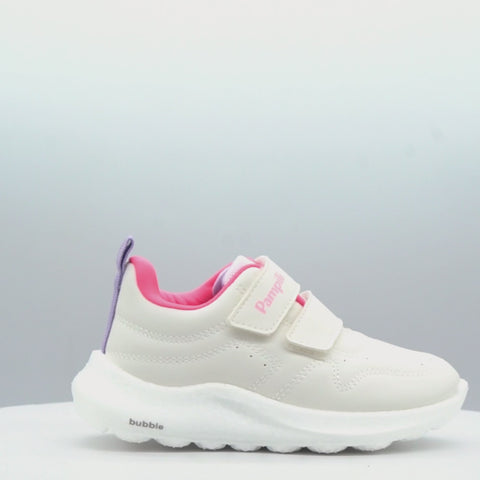 Tênis Infantil Feminino Bubble Escolar Branco Pink